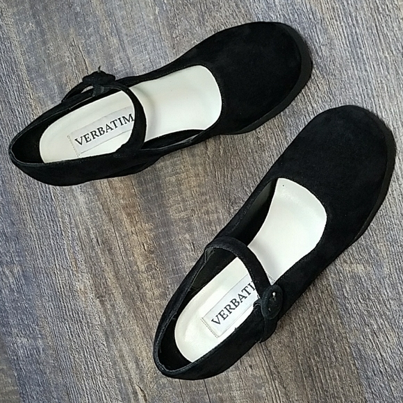 VERBATIM  Maryjane 6.5 platform BLACK  Suede Leather Covered buckle - Picture 8 of 16